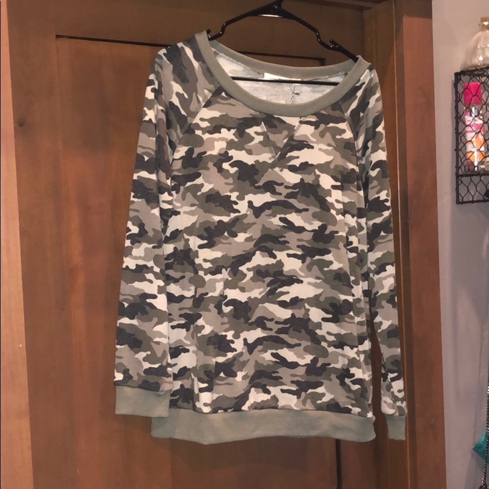 Hope’s Take Me Camping Camo Crew Neck Top